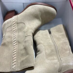 Vince Camuto Light Tan Suede Heeled Boots